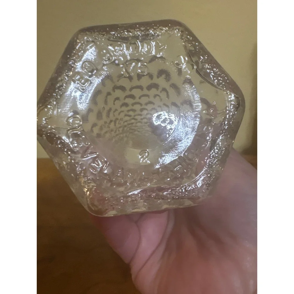 E.O. Brody Clear Glass Hobnail Bud Vase Hexagon Base #175 Vintage Cleveland Ohio